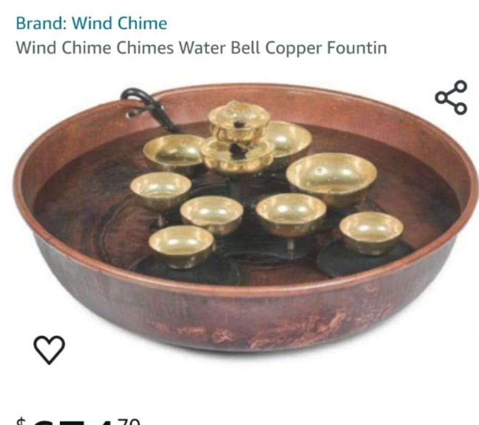 Wind Chime Water Bell Copper Fountain