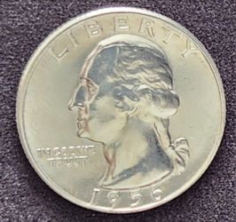 1956 D Washington Quarter Error Huge Die Crack and RPM