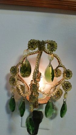 Vintage beaded and prisms light cover