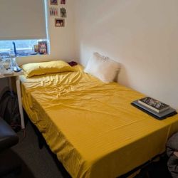 Twin Metal Bed Frame and Mattress 