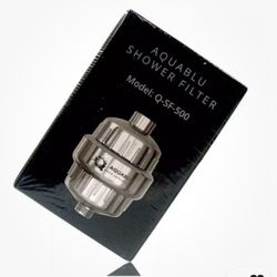 AquaBlu Multi-Stage Shower Head Water Filter Model: Q-SF-500 Finish: Chrome -New