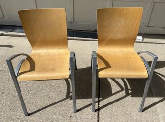 (2) Bent Wood Chairs, Mid-Century Modern Style by EQ3