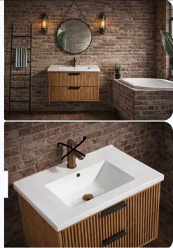 30" FLOATING VANITY MODERN  NEW WITH FLUTED DESIGN