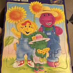 VINTAGE 1998 MB BARNEY'S GREAT ADVENTURE MOVIE CARDBOARD 25 PIECE PUZZLE