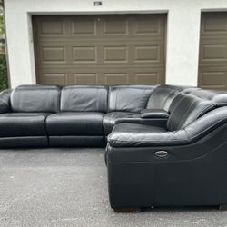 🛋️ Sectional Couch/Sofa - Recliners - Leather - Black - Delivery Available 🚛