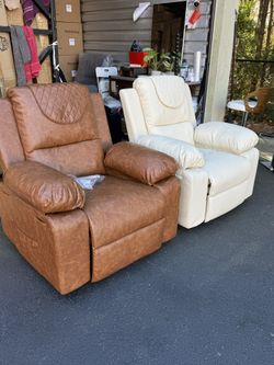 LEATHER HEAT MASSAGE/ MANUAL RECLINER 