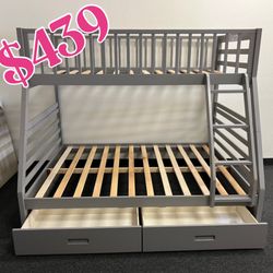 Twin Over Full Bunk Bed With Storage 