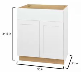 30” NO TOP BATHROOM VANITY CABINET
