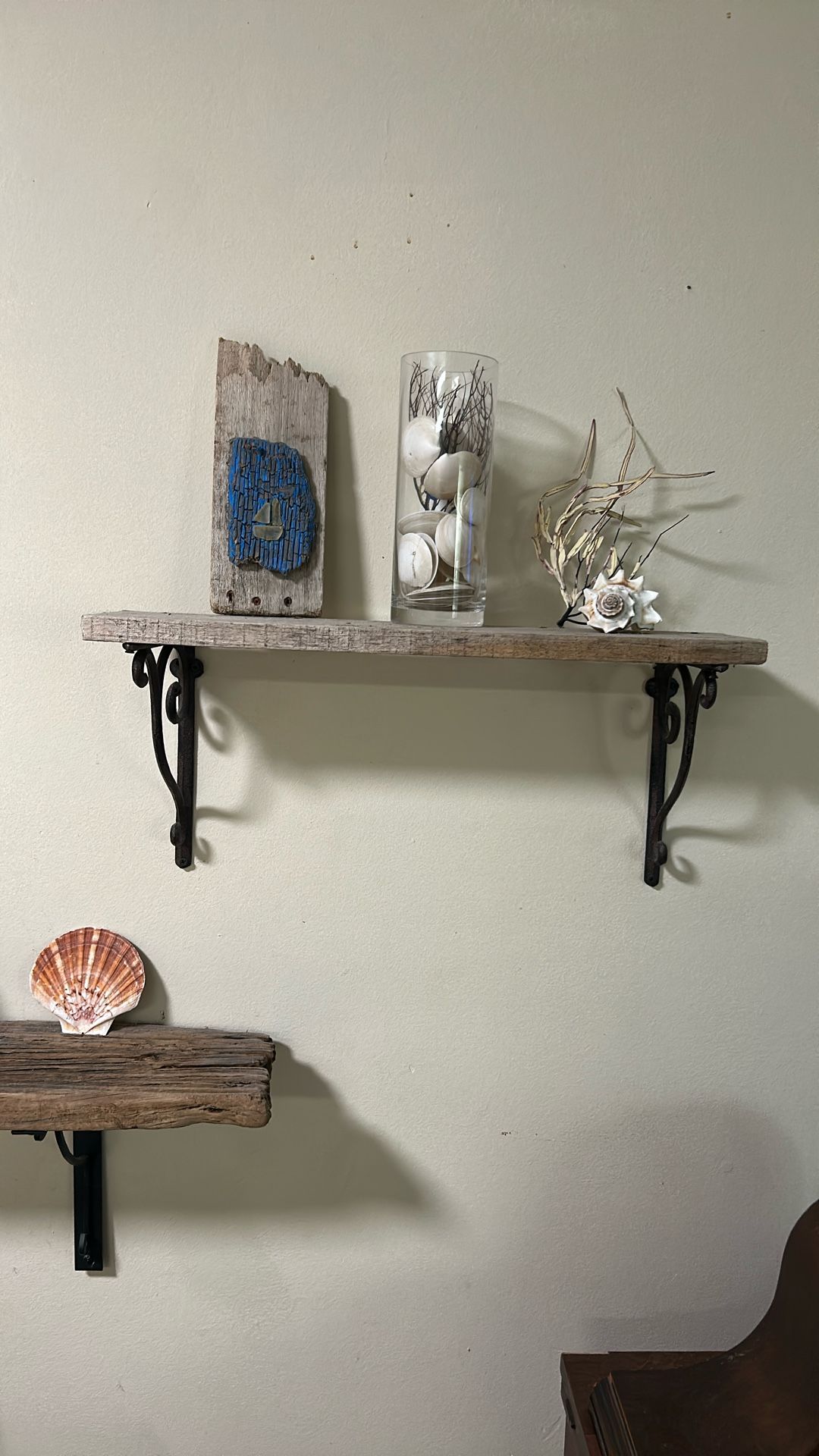 Driftwood shelves