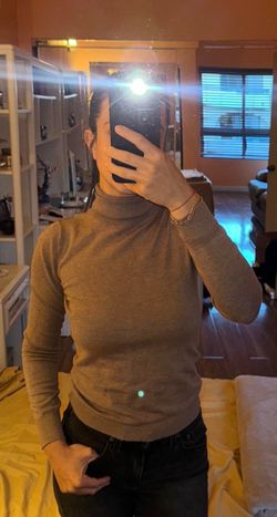 Brown turtleneck sweater