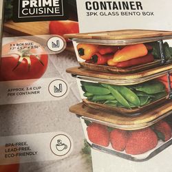 **NEW** 3pack Bento Glass Box Container 