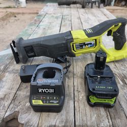 reciprocating Saw Ryobi 18v With Battery And Charger 