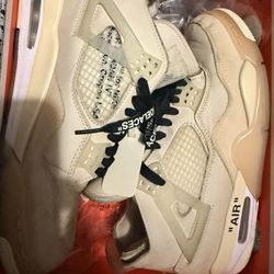 Jordan 4 Off White Used Size 10 Women And 8.5 Men. 