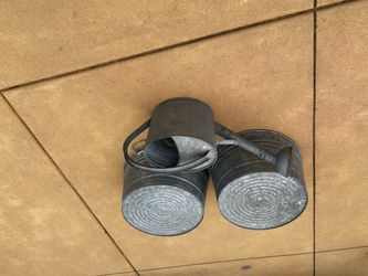 Galvanized Metal Decor Set (2 buckets + watering can),  $20