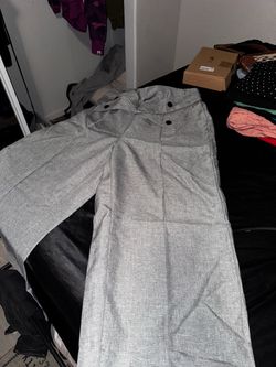Shein Gray Wide-Leg Trousers with Button Detail