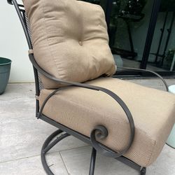 Outdoor lounge chairs swivel rocker furniture set of 2