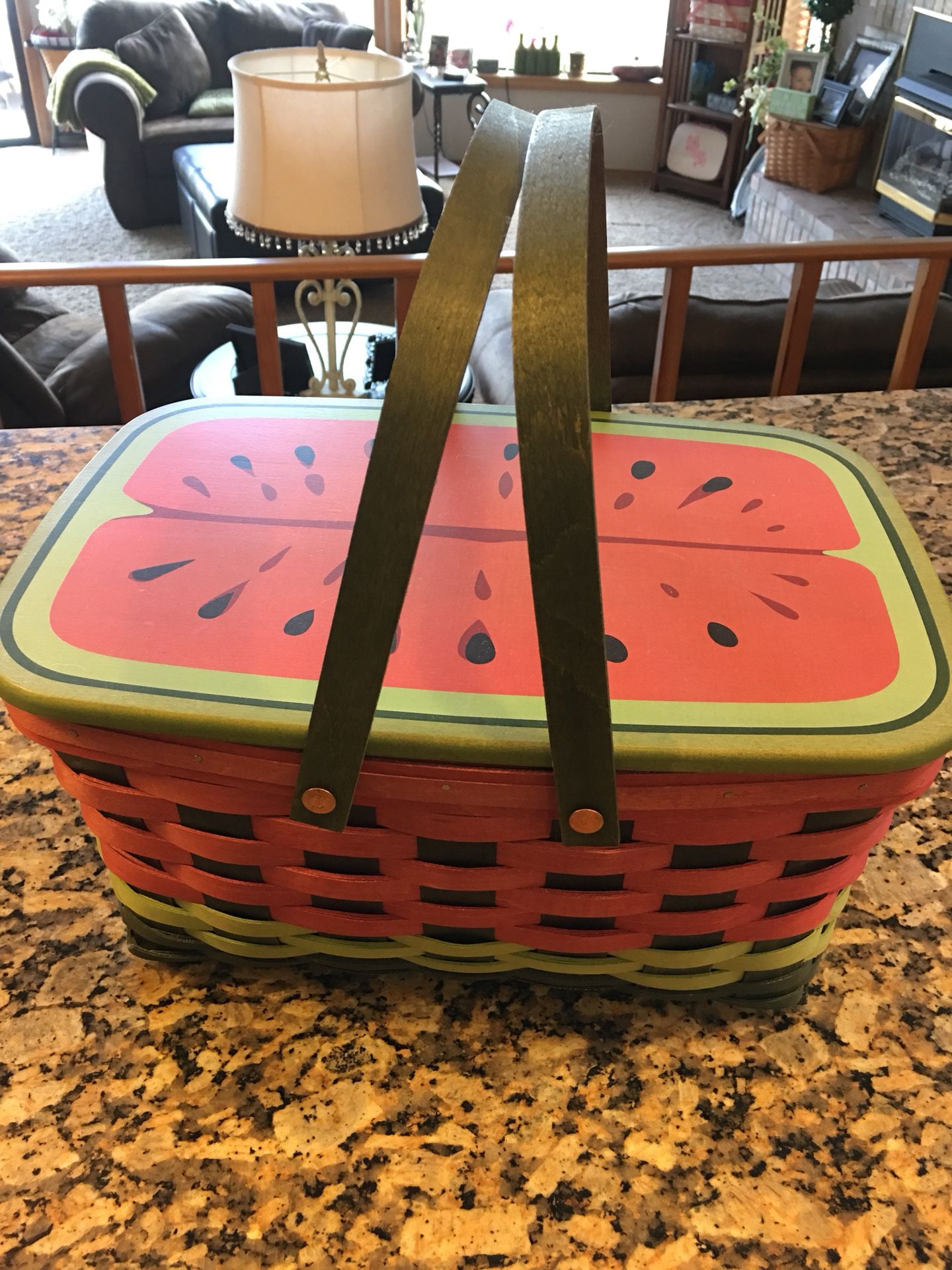 Longaberger watermelon picnic basket