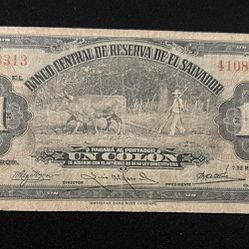 Billete De El Salvador 🇸🇻 Un Colón De 1951