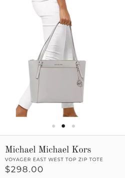 MICHAEL KORS  Voyager Large Leather East West Top Zip Model (grey shade)