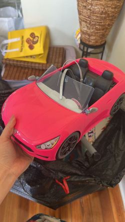 Barbie Pink Convertible Toy Car