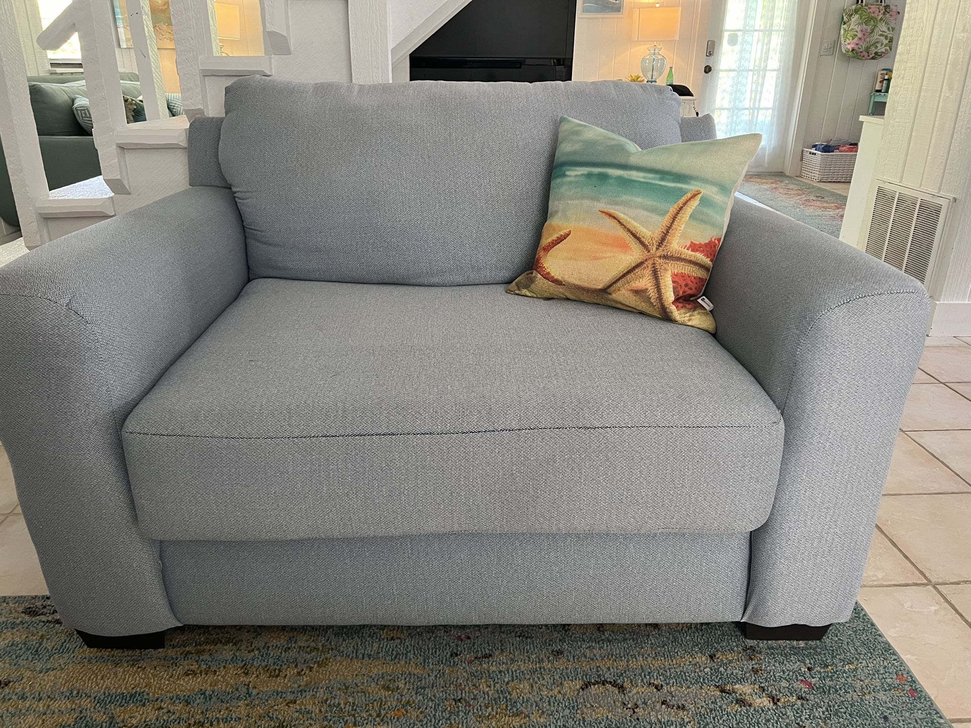 Oversized Light Blue Comfy Chair