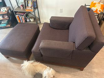 Ethan Allen accent chair and ottoman