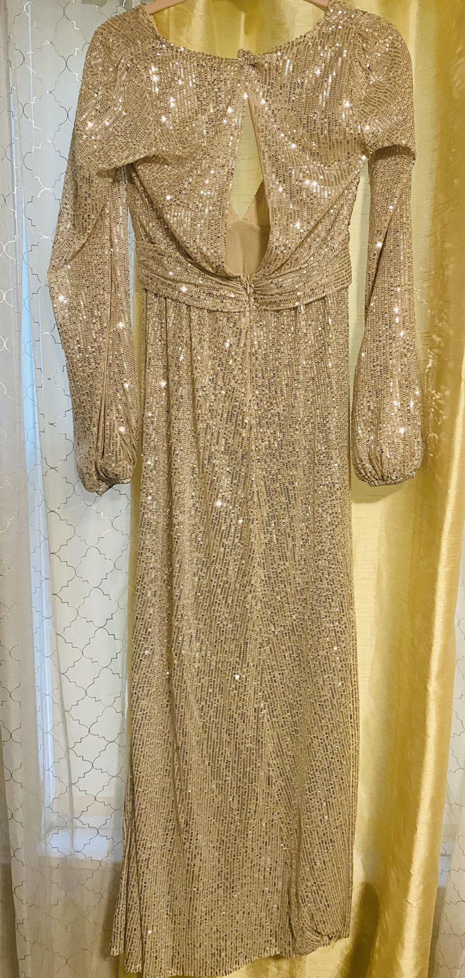 Long Champagne glimmer dress