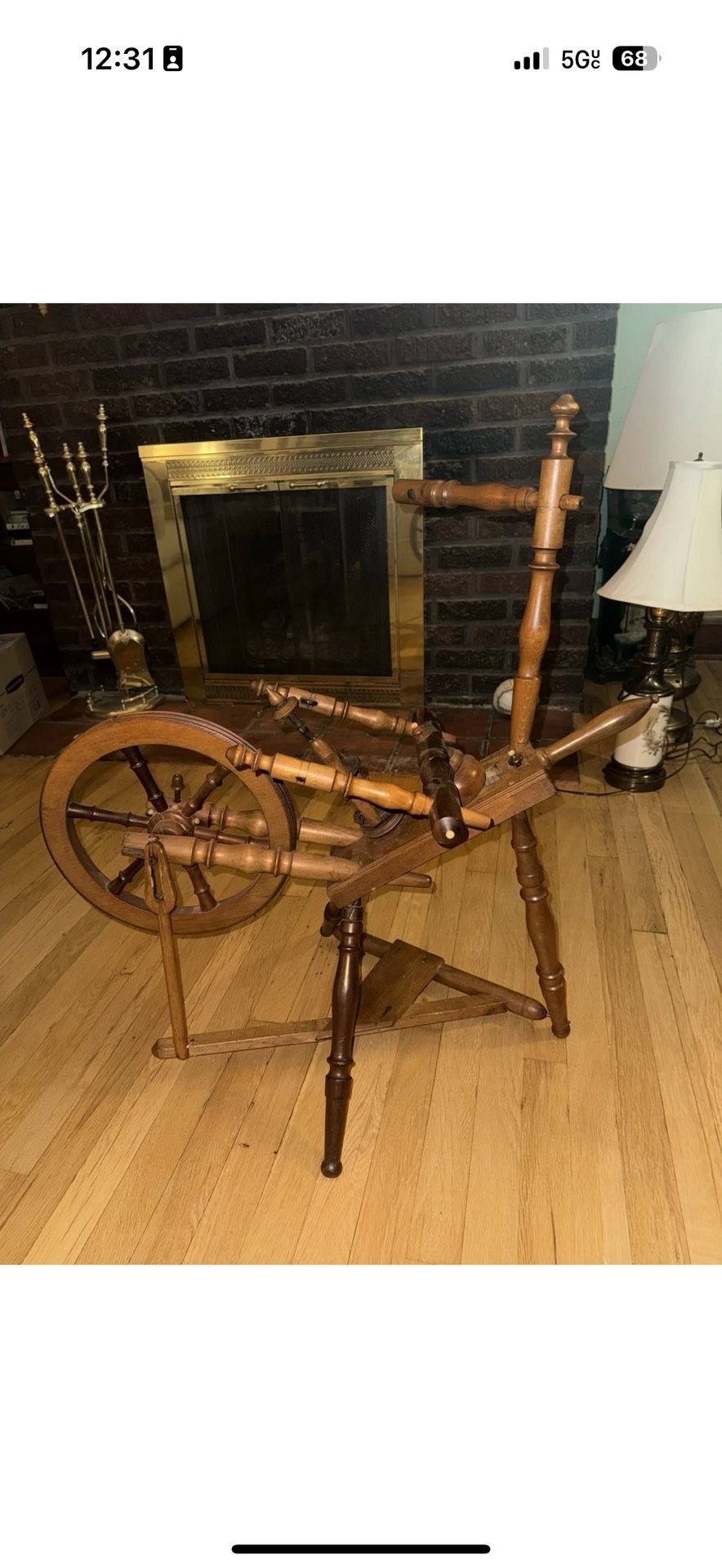 Vintage Saxony Style Spinning Wheel Wood Yarn Spinner Complete with Parts Works
