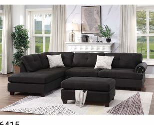 3 Pcs Dark  Fabric Sectional $499 New New