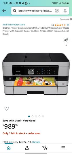 Brother Printer BusinessSmart MFC-J4610DW Wireless Color Photo Printer with Scanner, Copier and Fax