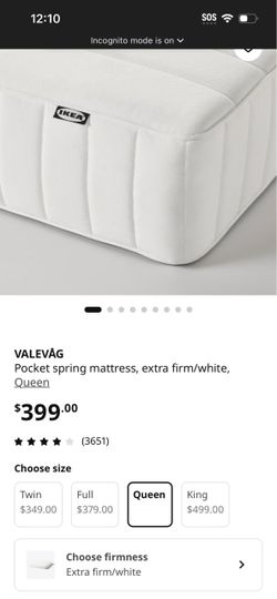 IKEA VALEVÅG Queen Pocket Spring Mattress