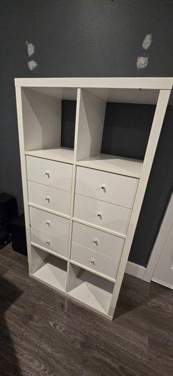 White Cube Shelf Unit with Drawers