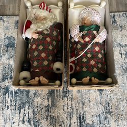 Vintage Snoring Santa And Mrs Clause 