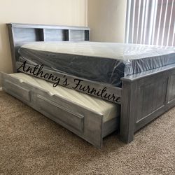 New Queen Bed With Trundle And Mattresses 