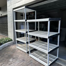 2 HDX Garage Storage Shelves 5-tier & 4-tier 36x24 h 72 & h 55