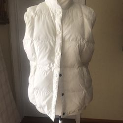 Land's End Women's Puffer Vest White Sm(6-8). 