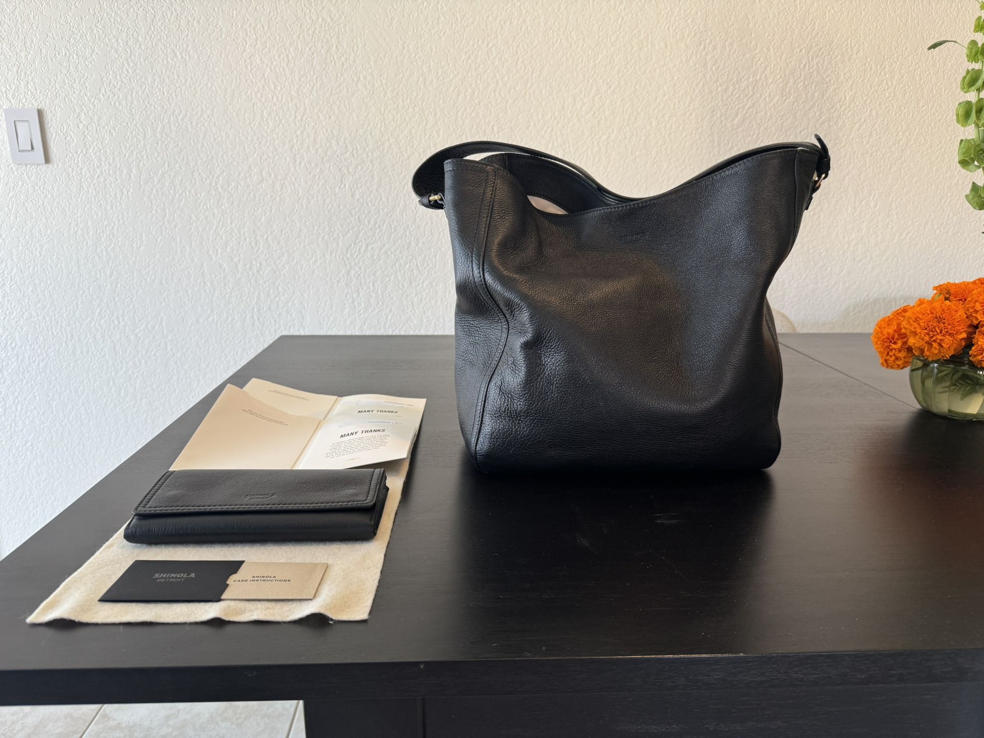 Shinola Gibson Hobo Pebble Leather Bag