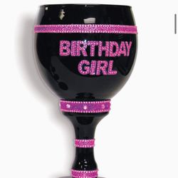 Jumbo Birthday Girl Goblet, Black/Pink