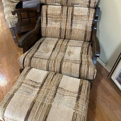 Antique Chair And Ottoman 