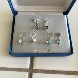 3 PRs 10kt Earring New In Box 