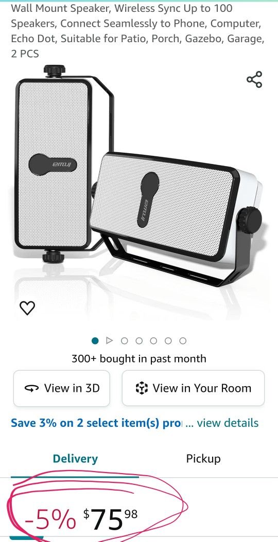 Wall. Mount Speakers Water Proof See Pic For Details