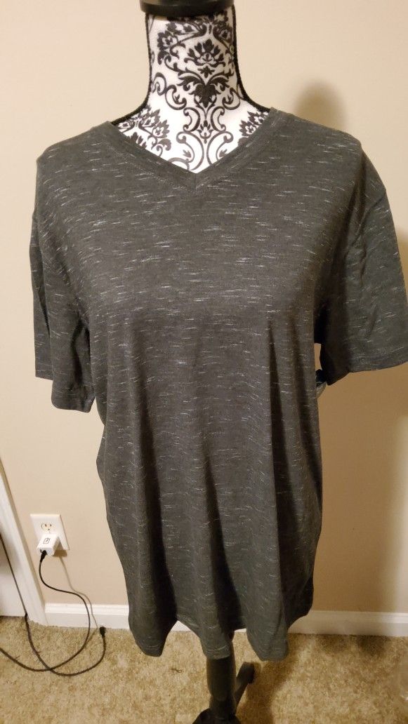 Faded Glory Charcoal V Neck T Shirt Size Medium