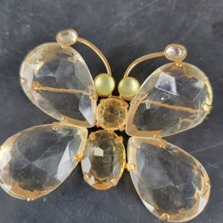big butterfly crystal brooch 3"