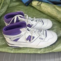 New Balance 650 High White Purple Grey Sneakers Retro Shoes Men's Size 13 NEW