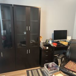 Display cabinets and desk set - $100 OBO