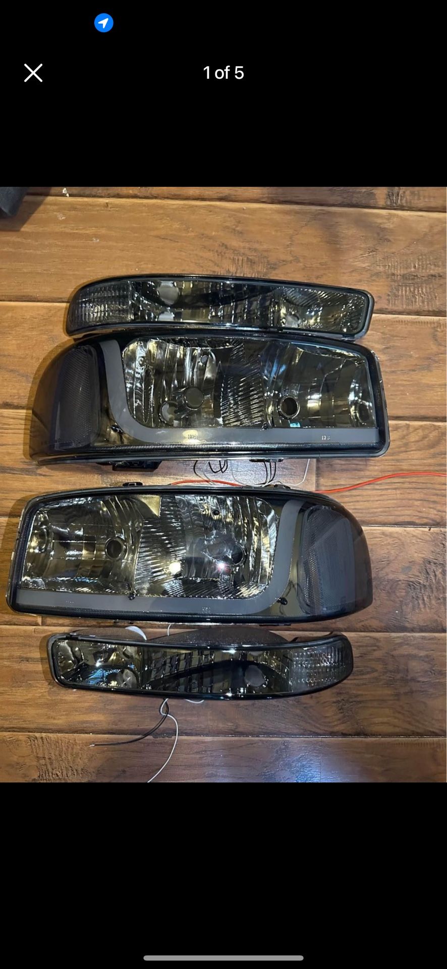 99-06 Gmc Sierra LED Smoked Headlights / Luces Delanteras