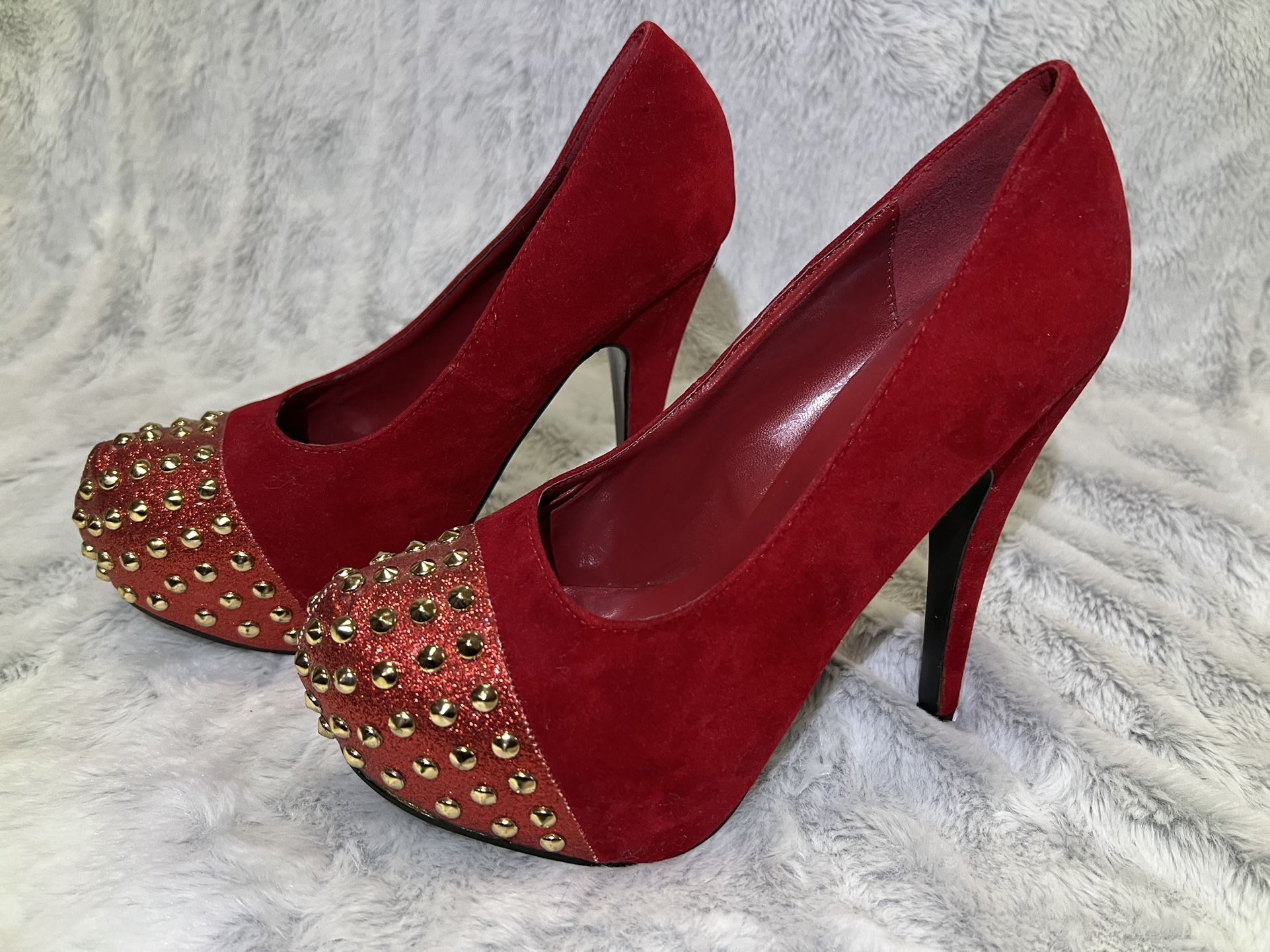 High Heel Platform Pump “Red Velvet Suede” 8