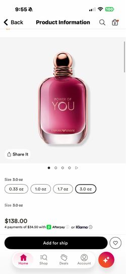Power of you Armani