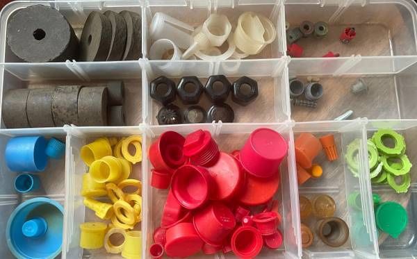 Assorted Screw, Bolt Cover, Caps and End Caps and more 140 items