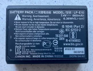 Canon Battery Pack LP-E10